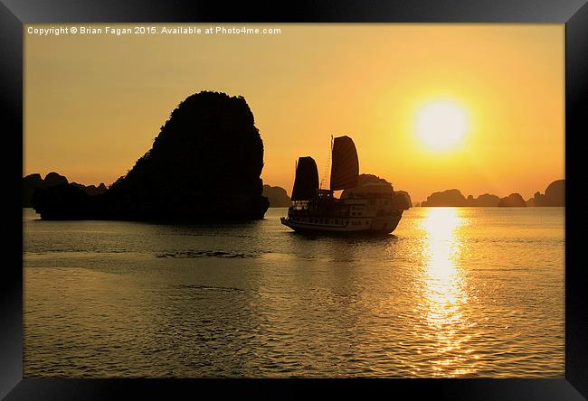  Sunset in Halong Bay Framed Print by Brian Fagan