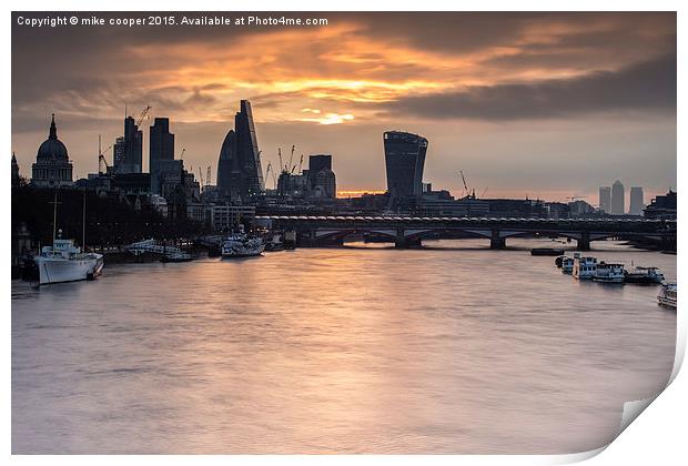  first light over London Print by mike cooper