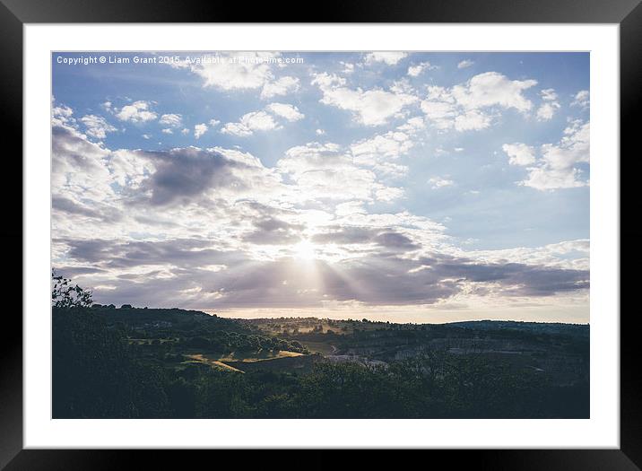 Sunset up on Black Rocks. Derbyshire, UK Framed Mounted Print by Liam Grant