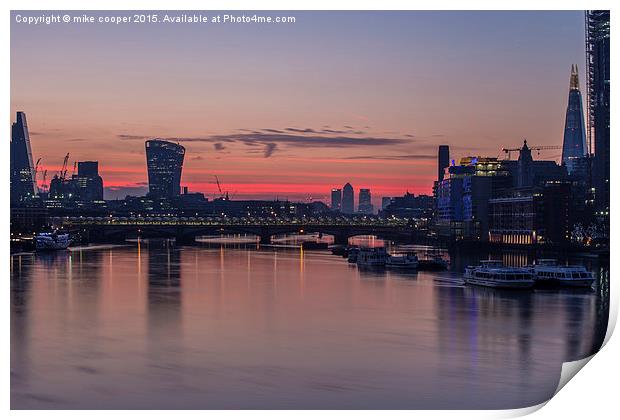  view over the Thames Print by mike cooper