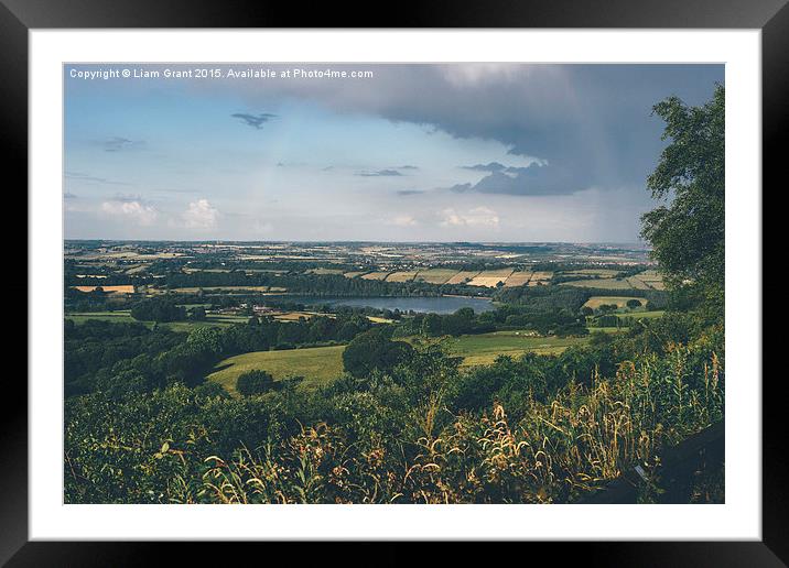 View to Ogston Reservoir as an evening storm passe Framed Mounted Print by Liam Grant