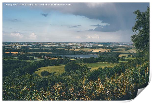 View to Ogston Reservoir as an evening storm passe Print by Liam Grant