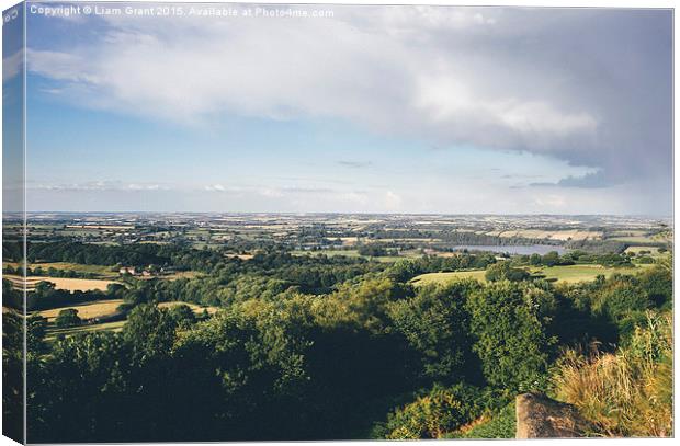 View to Ogston Reservoir as an evening storm passe Canvas Print by Liam Grant