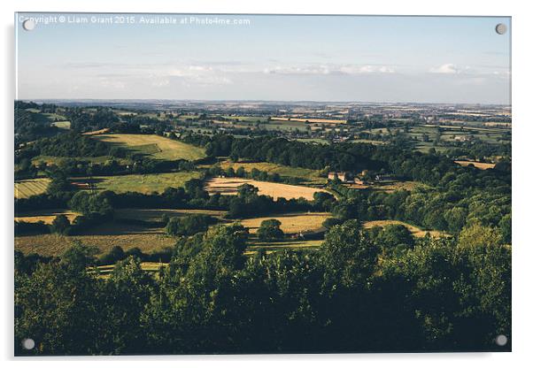 Evening view near Butterley.  Acrylic by Liam Grant