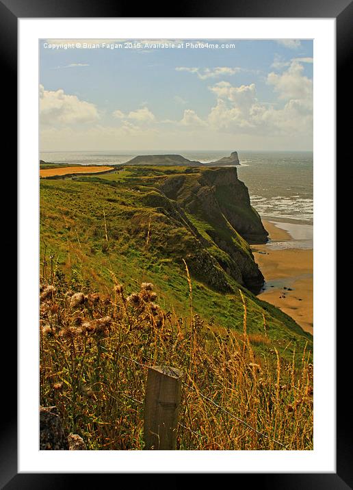  View from the Hotel at Worm's Head Framed Mounted Print by Brian Fagan