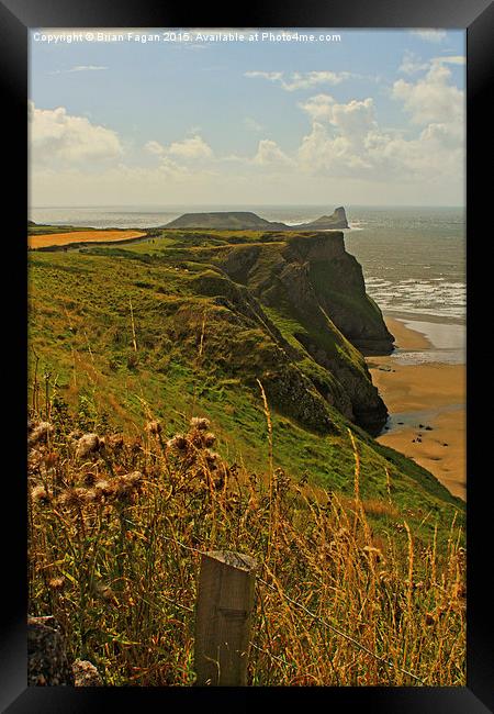  View from the Hotel at Worm's Head Framed Print by Brian Fagan