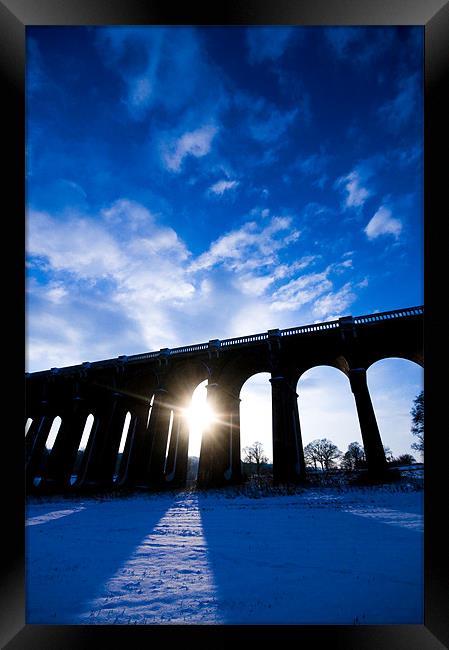 Balcombe Viaduct in the Snow at sunset Framed Print by Eddie Howland