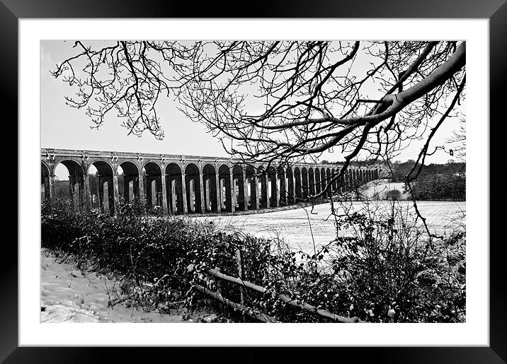 Balcombe Viaduct in the Snow Framed Mounted Print by Eddie Howland