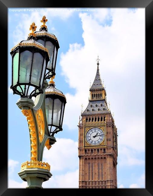  Big Ben With Lamp Framed Print by Peter McIlroy