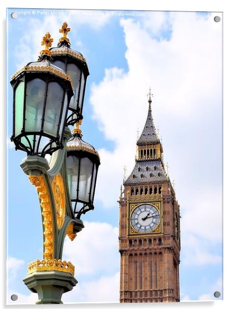  Big Ben With Lamp Acrylic by Peter McIlroy