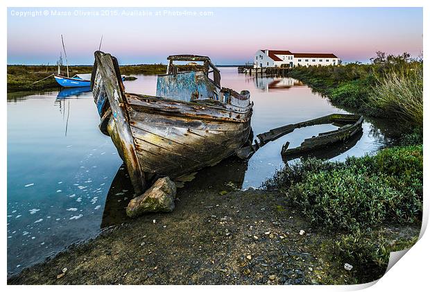 Abandoned Fishing Boat II Print by Marco Oliveira