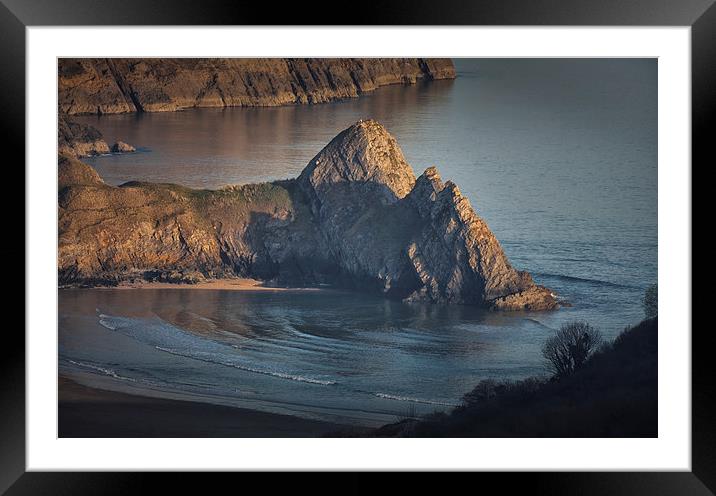  Evening at Three Cliffs Bay Gower Framed Mounted Print by Leighton Collins