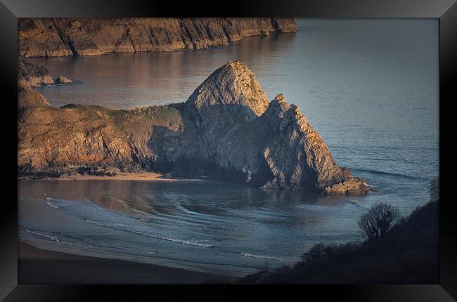  Evening at Three Cliffs Bay Gower Framed Print by Leighton Collins