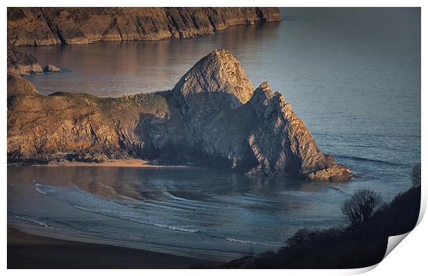  Evening at Three Cliffs Bay Gower Print by Leighton Collins