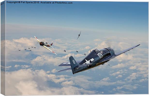 Hellcat F6F - Duel in the Sun  Canvas Print by Pat Speirs