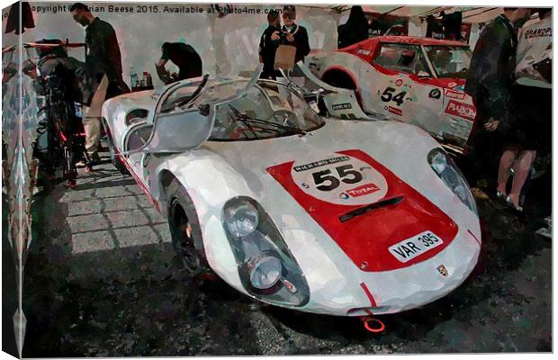 Porsche 906 in LeMans Classic paddock Canvas Print by Adrian Beese