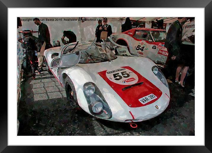  Porsche 906 in LeMans Classic paddock Framed Mounted Print by Adrian Beese