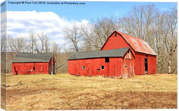 Old Red Barn Canvas Print by Paul Fell