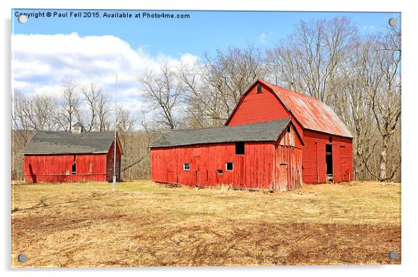 Old Red Barn Acrylic by Paul Fell