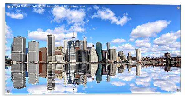 NY East River Acrylic by Paul Fell