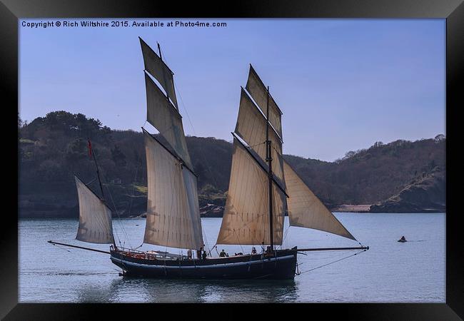 Ship Leaving Brixham Harbour For France  Framed Print by Rich Wiltshire