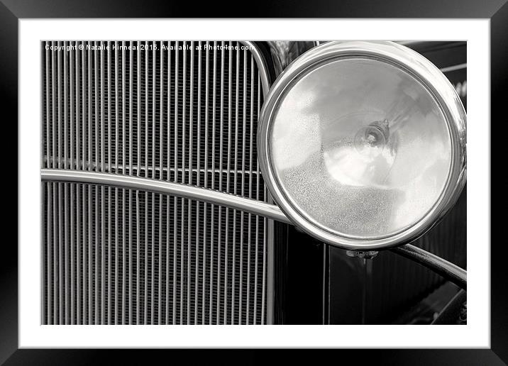 Black and White Vintage Car Abstract 1 Framed Mounted Print by Natalie Kinnear