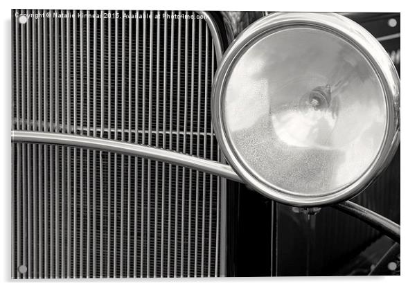 Black and White Vintage Car Abstract 1 Acrylic by Natalie Kinnear