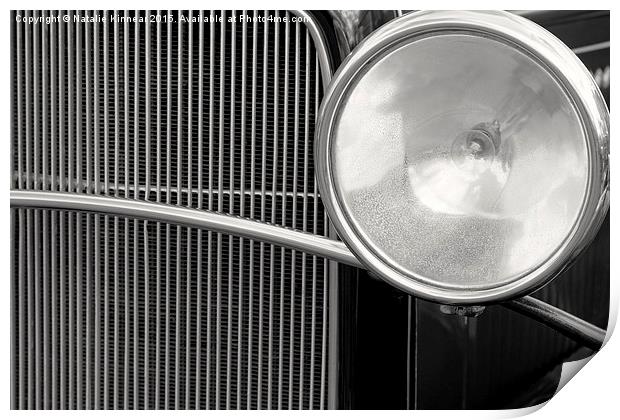 Black and White Vintage Car Abstract 1 Print by Natalie Kinnear