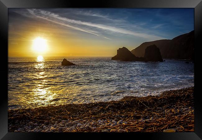  Irish Sunset, County Donegal Ireland Framed Print by Chris Curry