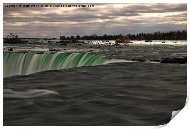  Top of Horseshoe Falls Print by Matthew Bates