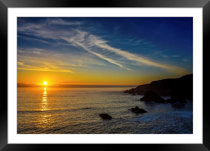   Chris Curry Sunset Atlantic, Donegal Ireland Framed Mounted Print by Chris Curry