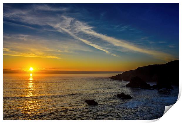   Chris Curry Sunset Atlantic, Donegal Ireland Print by Chris Curry