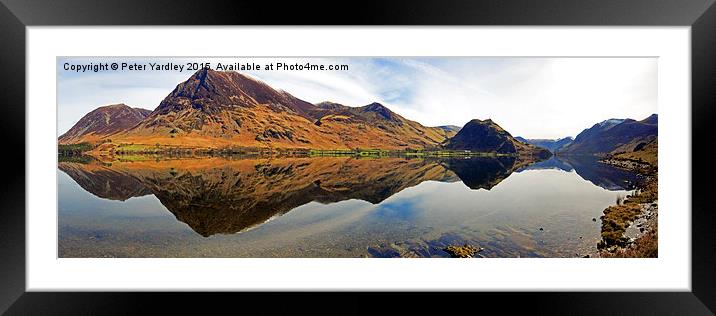  Crummock Water Reflections Framed Mounted Print by Peter Yardley