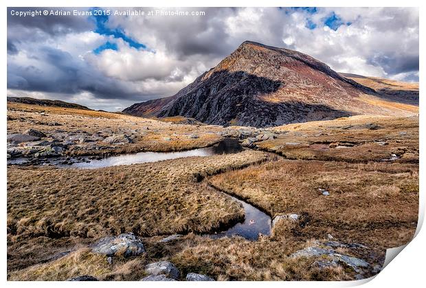 Pen yr Ole Wen Mountain Print by Adrian Evans