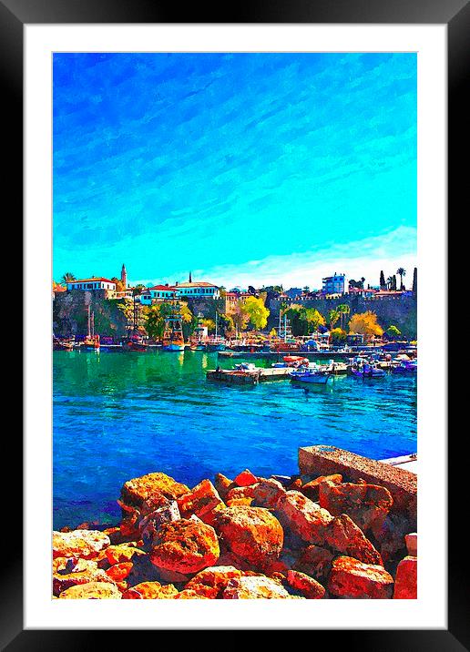 Kaleici harbour in Antalya Turkey Framed Mounted Print by ken biggs