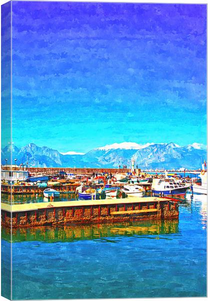 Kaleici harbour in Antalya Turkey Canvas Print by ken biggs