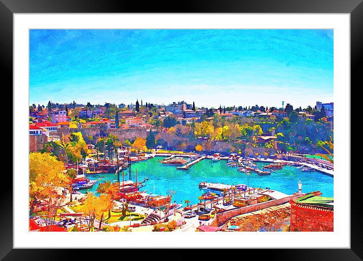 Kaleici harbour in Antalya Turkey Framed Mounted Print by ken biggs