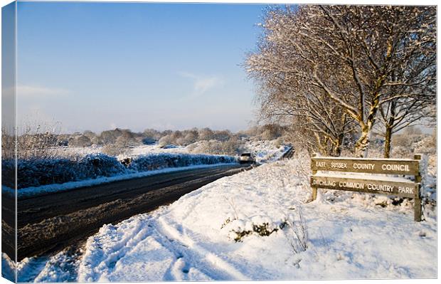 Icy Country Roads Canvas Print by Eddie Howland
