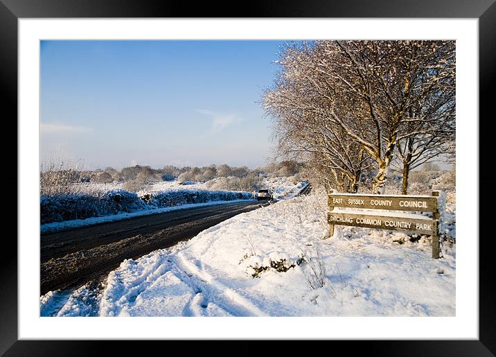 Icy Country Roads Framed Mounted Print by Eddie Howland