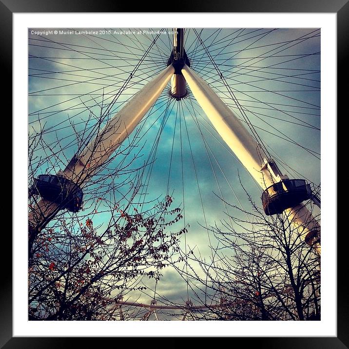  London Eye, London Framed Mounted Print by Muriel Lambolez