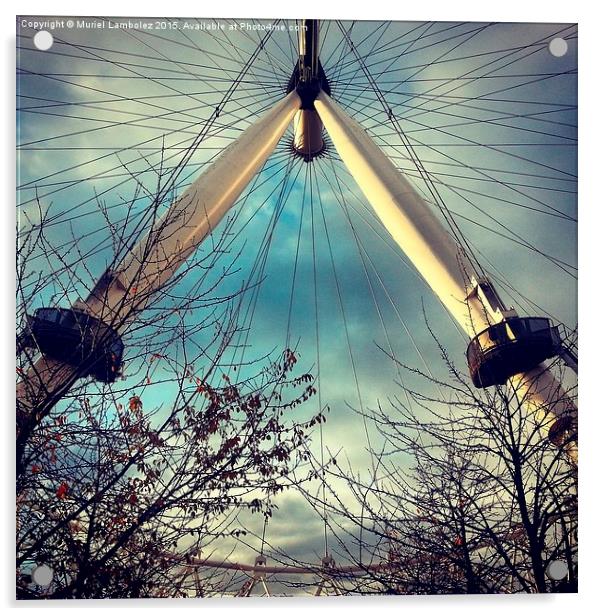  London Eye, London Acrylic by Muriel Lambolez