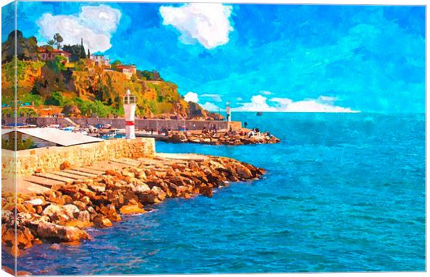 Kaleici harbour in Antalya Turkey Canvas Print by ken biggs