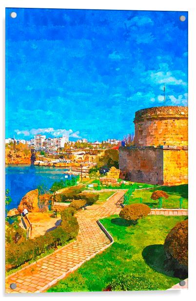 painting of Kaleici in Antalya Turkey Acrylic by ken biggs