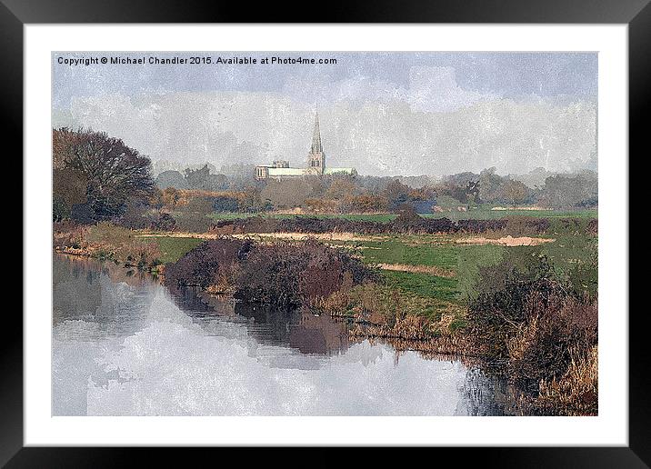  Chichester Cathedral water colour Framed Mounted Print by Michael Chandler