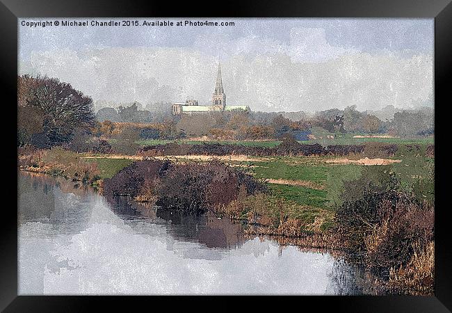  Chichester Cathedral water colour Framed Print by Michael Chandler