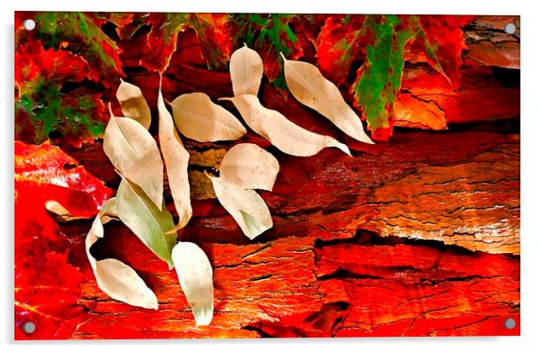 Colorful autumn leaves Acrylic by ken biggs
