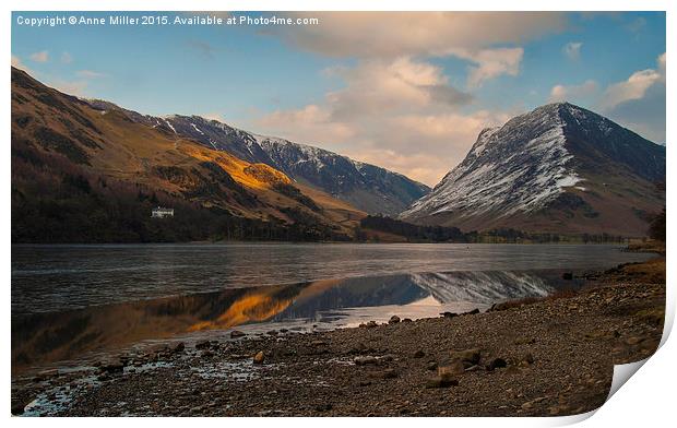  Buttermere Winter Print by Anne Miller