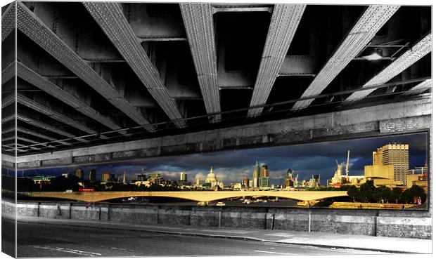 London Bridge under the Bridge Canvas Print by David French