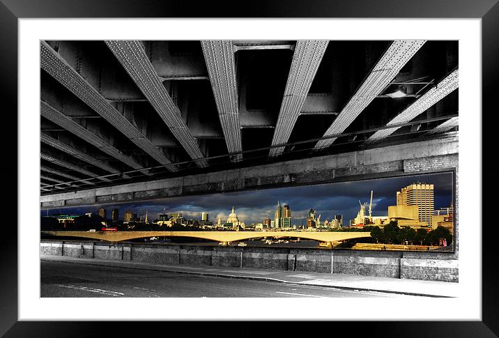 London Bridge under the Bridge Framed Mounted Print by David French