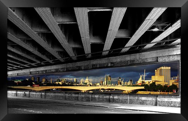 London Bridge under the Bridge Framed Print by David French